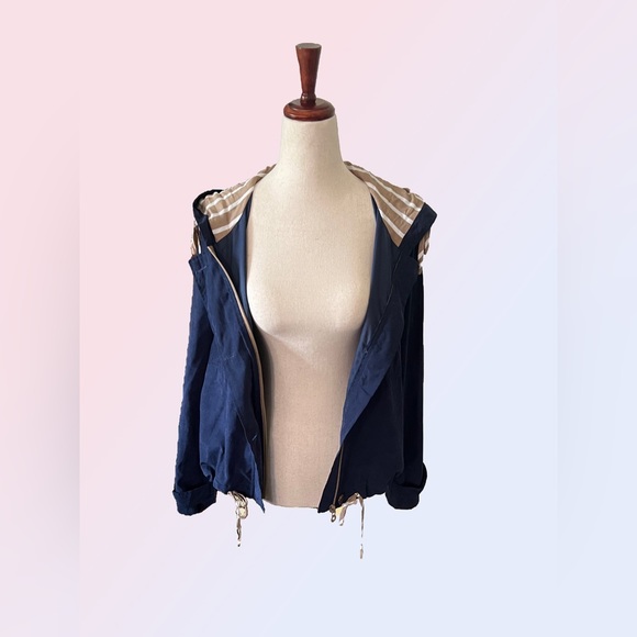 MINE - Women’s: M - Nautical, navy blue, lightweight, hooded jacket. Like new! - Picture 1 of 6